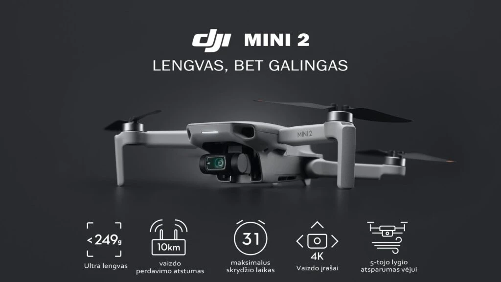 DJI Mini 2 drono galimybes