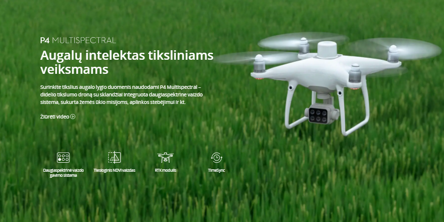 DJI Phantom 4 RTK Multispectral dronas