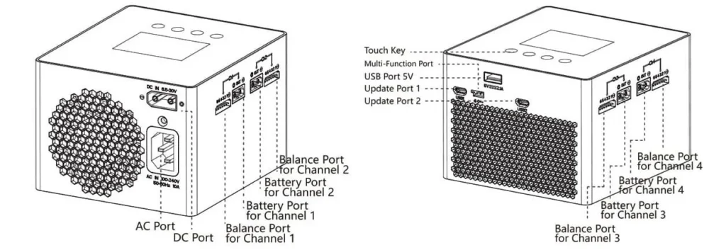 Charger HOTA F6 Ultra 4x250W 15A 1-6S AC/DC Baterijų pakrovėjas